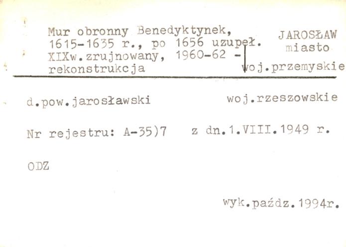 mur obronny w zespole klasztor. Benedyktynek, skan 2