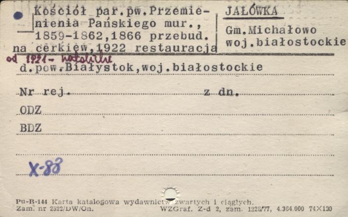 kościół par. pw. Przemienienia Pańskiego, skan 1