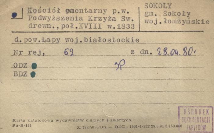 kościół cmentarny p.w. Podwyższenia Krzyża Św., skan 1