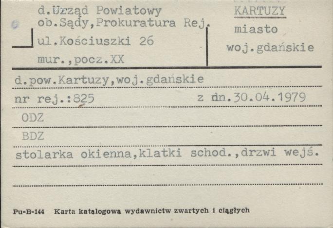 Urząd Powiatowy, ob. Sądy, Prokuratura Rej., skan 1