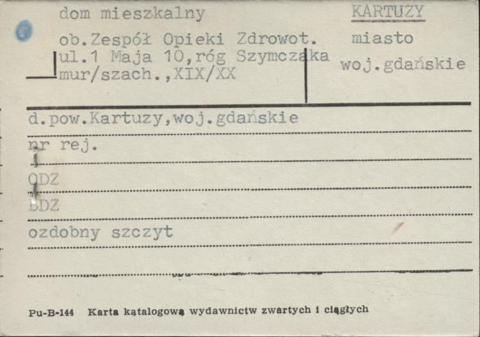 dom mieszkalny, ob. Zespół Opieki Zdrowotnej, skan 1