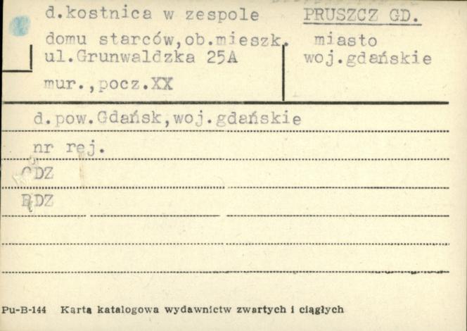kostnica w zespole domu starców, ob. mieszk., skan 1