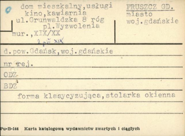 dom mieszkalny, usługi, kino, kawiarnia, skan 1