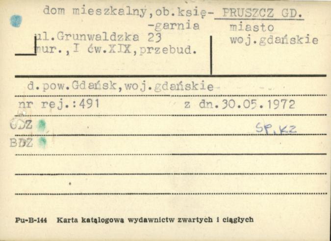 dom mieszkalny, ob. księgarnia, skan 1