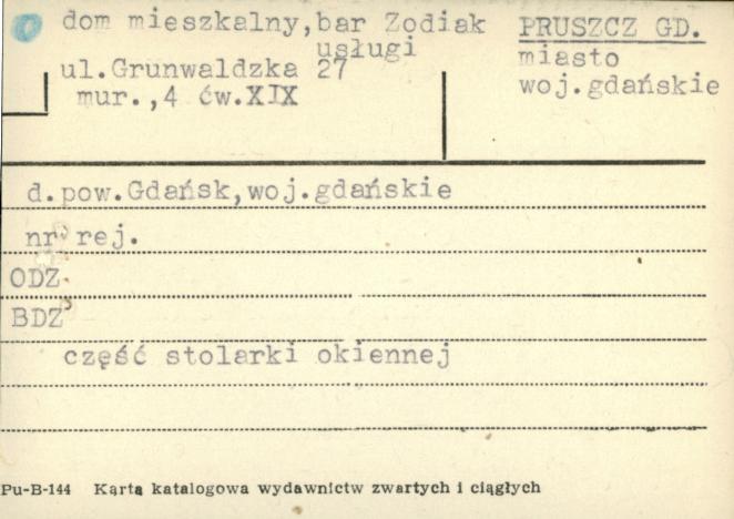 dom mieszkalny, bar zodiak, usługi, skan 1