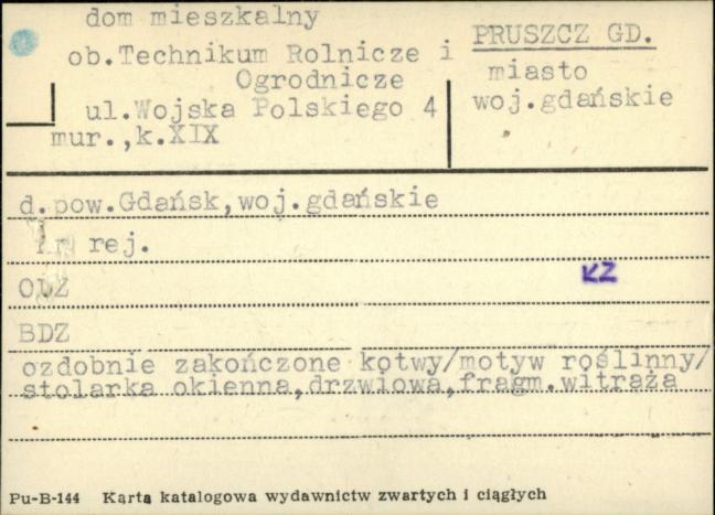 dom mieszkalny ob. technikum rolnicze i ogrodnicze, skan 1