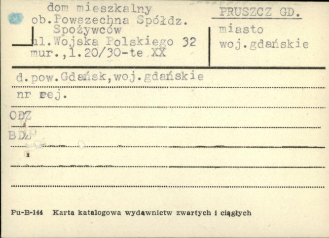 dom mieszkalny ob. powszechna spółdzielnia spożywców, skan 1