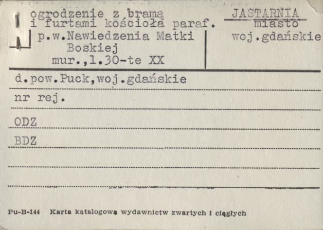 ogrodzenie z bramą i furtami kościoła paraf. pw. Nawiedzenia Matki Boskiej, skan 1
