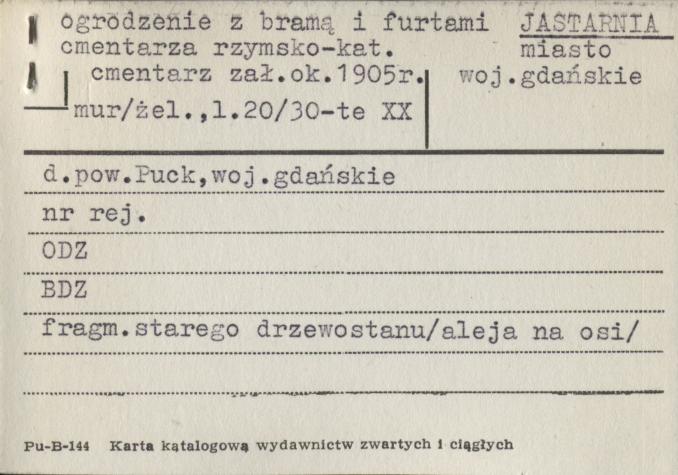 ogrodzenie z bramą i furtami cmentarza rzymsko-kat., skan 1