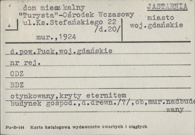 dom mieszkalny 'Turystyka' - Ośrodek Wczasowy, skan 1