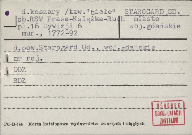 koszary/ tzw. białe ob. RSW Prasa-Książka-Ruch, skan 1