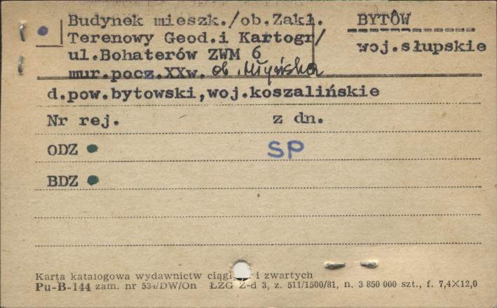 budynek mieszk. (ob. Zakł. Terenowy Geod. i Kartogr.), skan 1