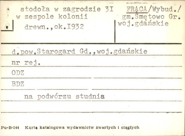 stodoła w zagrodzie w zespole kolonii, skan 1