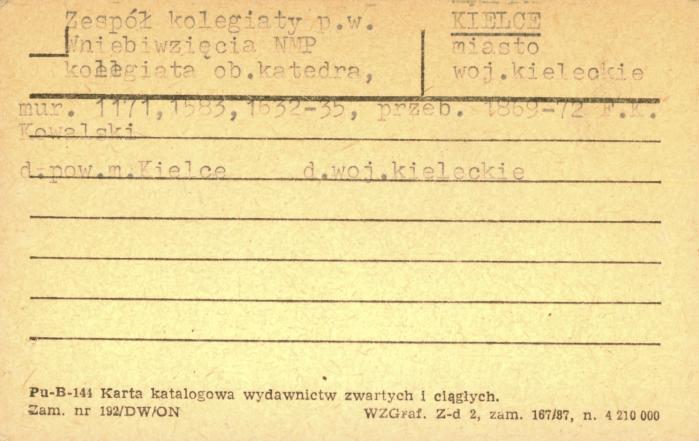 zespół kolegiaty p.w. Wniebowzięcia NMP kolegiata ob. katedra, skan 1