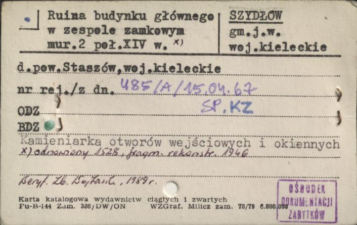ruina budynku głównego w zespole zamkowym, skan 1