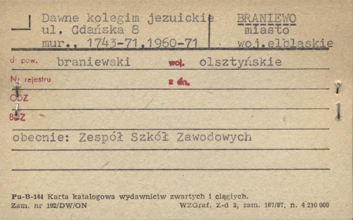 kolegium jezuickie, ob. Zespół Szkół Zawodowych, skan 1