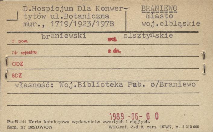 hospicjum dla Konwertytów, skan 1