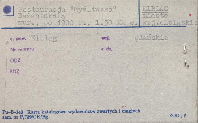 restauracja 'Myśliwska', bażantarnia, skan 1