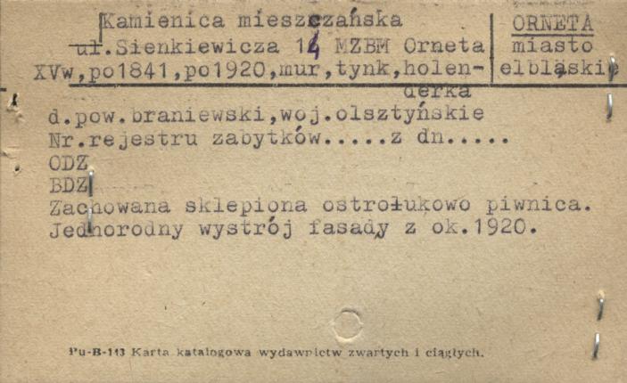 kamienica mieszczańska, skan 1