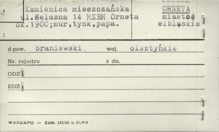 kamienica mieszczańska, skan 1