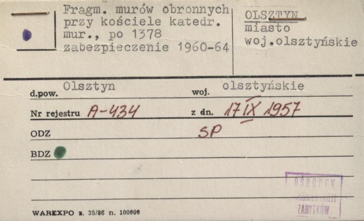 fragm. murów obronnych przy kościele katedr., skan 1