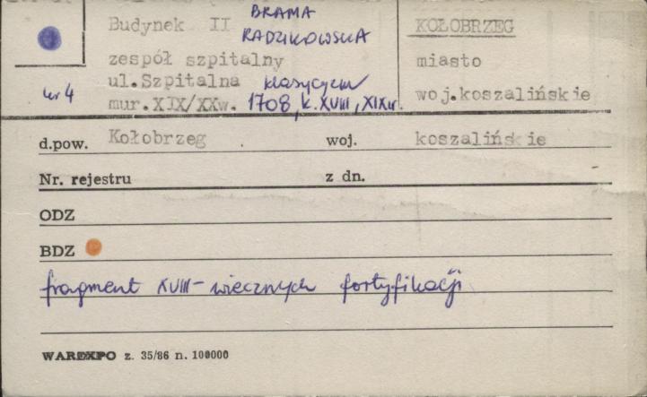 budynek II, brama radzikowska, zespół szpitalny, skan 1