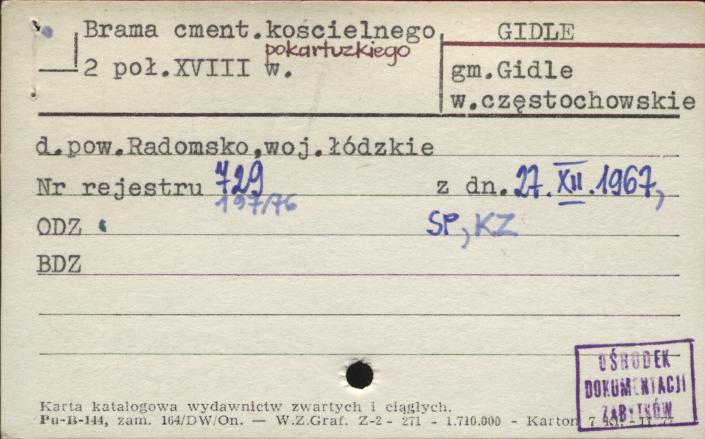 brama cmentarza kościelnego - kartuzów, skan 1