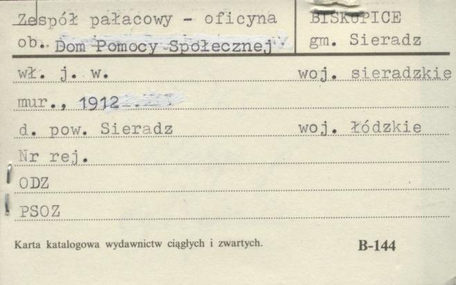 zespół pałacowy - oficyna, ob. Dom Pomocy Społecznej, skan 1