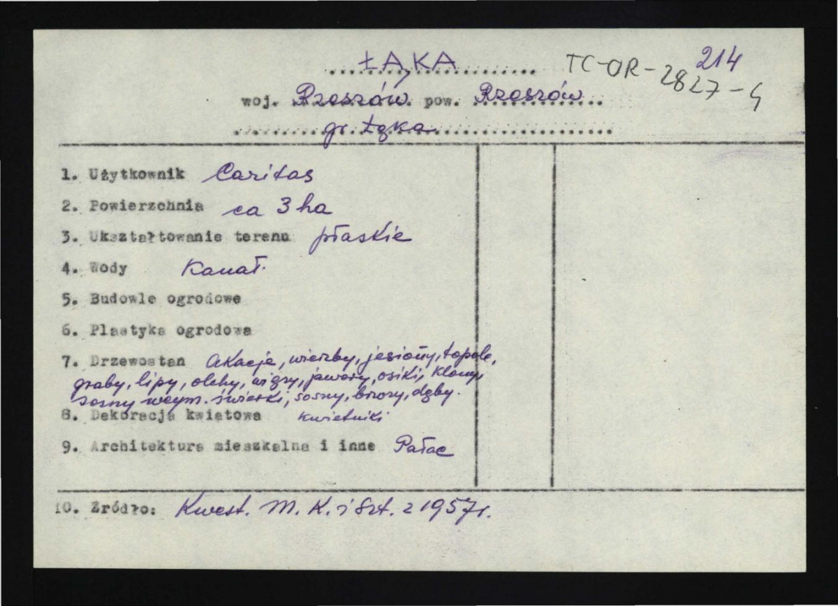 wypis z Kwestionariusz Ministerstwa Kultury i Sztuki z 1957 r.      , skan 1