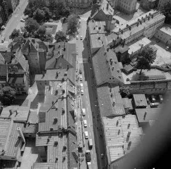 zabudowa miasta. Fragment zabudowy miasta od strony północnej - zachodniej, skan 1