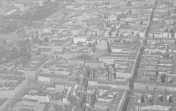 układ urbanistyczny centrum. Widok ogólny układu urbanistycznego miasta od strony południowej - zachodniej, skan 1