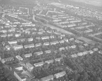 zabudowa dzielnicy Sępolno. Fragment zabudowy Sępolna  od strony północnej - zachodniej, skan 1