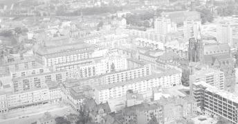 zabudowa centrum. Fragment zabudowy centrum miasta od strony południowej, skan 1