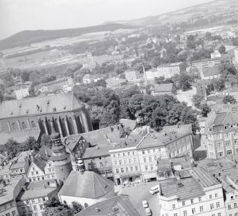 zabudowa miasta.  Fragment zabudowy  centrum od strony południowej , skan 1