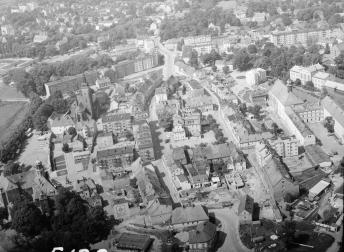 układ urbanistyczny centrum. Widok ogólny układu miasta od strony wschodniej, skan 1