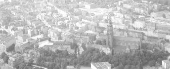 układ urbanistyczny. Widok ogólny układu centrum miasta od strony południowej  -  wschodniej, skan 1