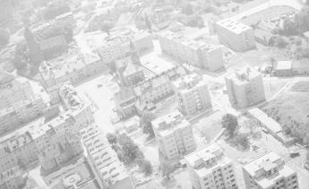 zabudowa centrum. Widok ogólny zabudowy rynku od strony południowej, skan 1