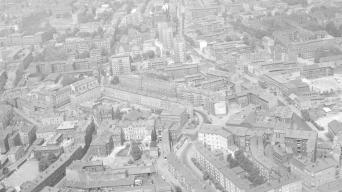 układ urbanistyczny. Widok ogólny centrum od strony wschodniej, skan 1