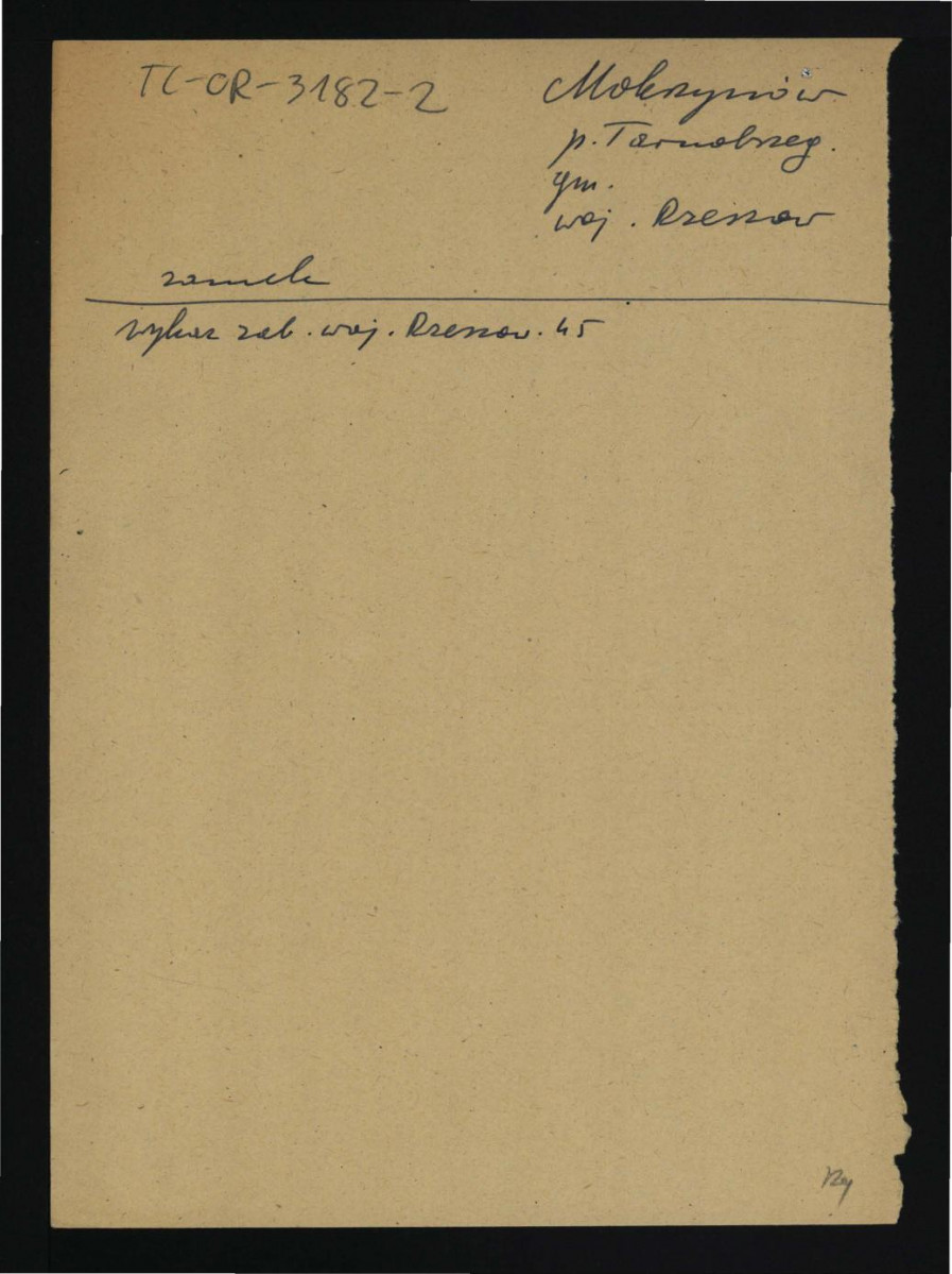 odsyłacz do Wykazu Zabytków Województwa Rzeszowskiego z 1945 r. , skan 1