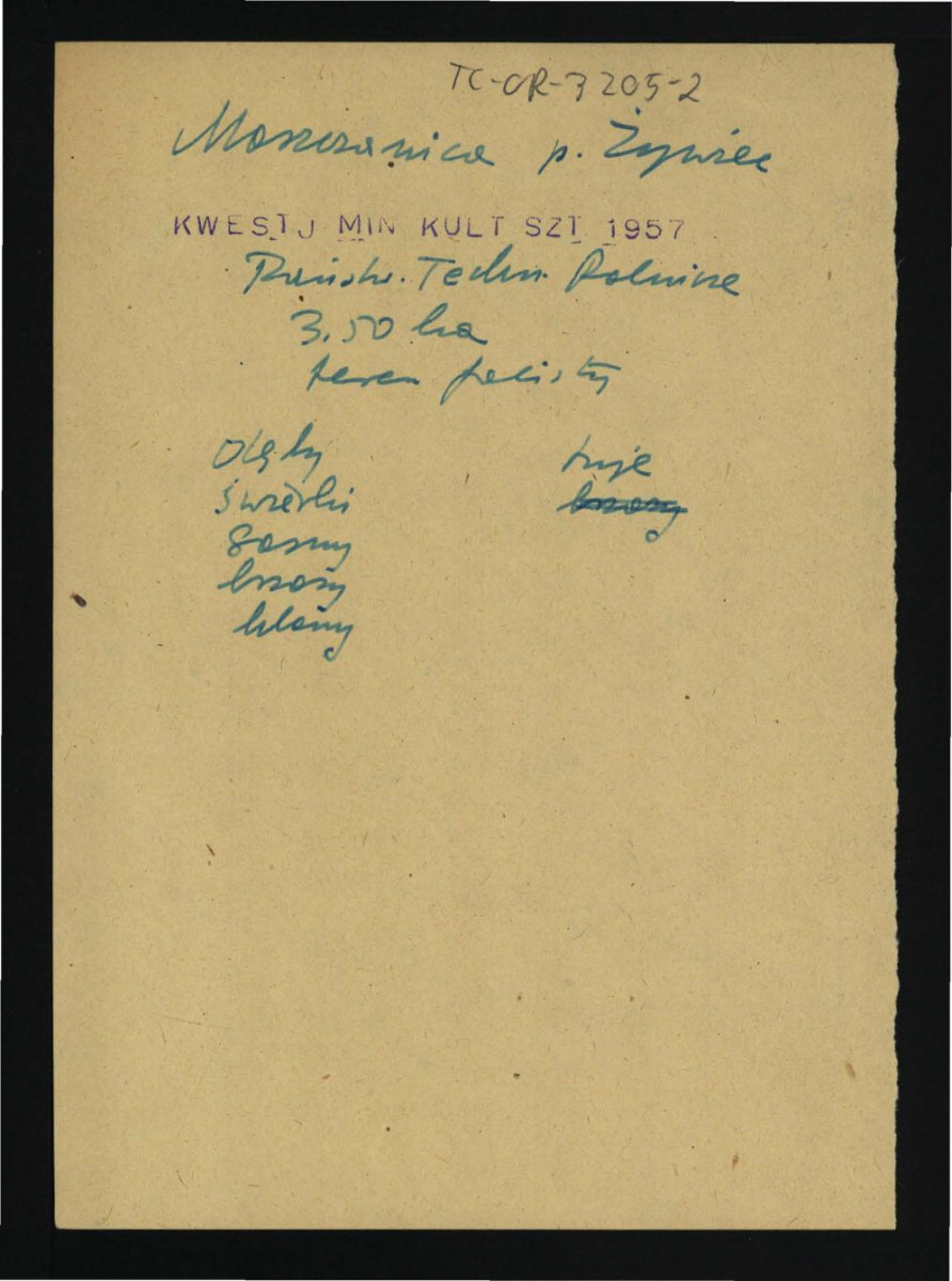 wypis z Kwestionariusz Ministerstwa Kultury i Sztuki z 1957 r. , skan 1
