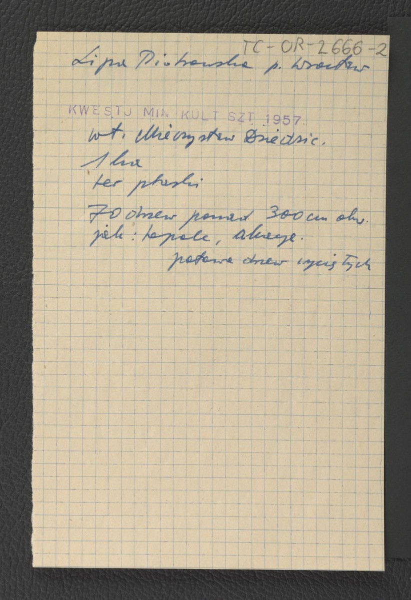 wypis z Kwestionariusz Ministerstwa Kultury i Sztuki z 1957 r. , skan 1