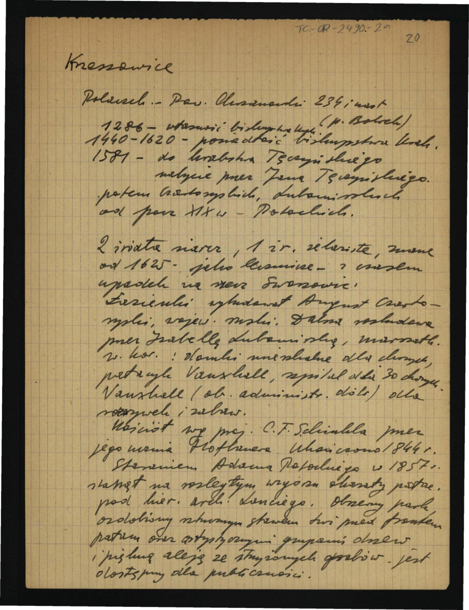 wypis z Polaczek S., Powiat Chrzanowski w W. Ks. Krakowskim, Kraków 1898, s. 234 zawierający chronologię ważniejszych wydarzeń dotyczący w tej miejscowości oraz opis ważniejszych obiektów , skan 1