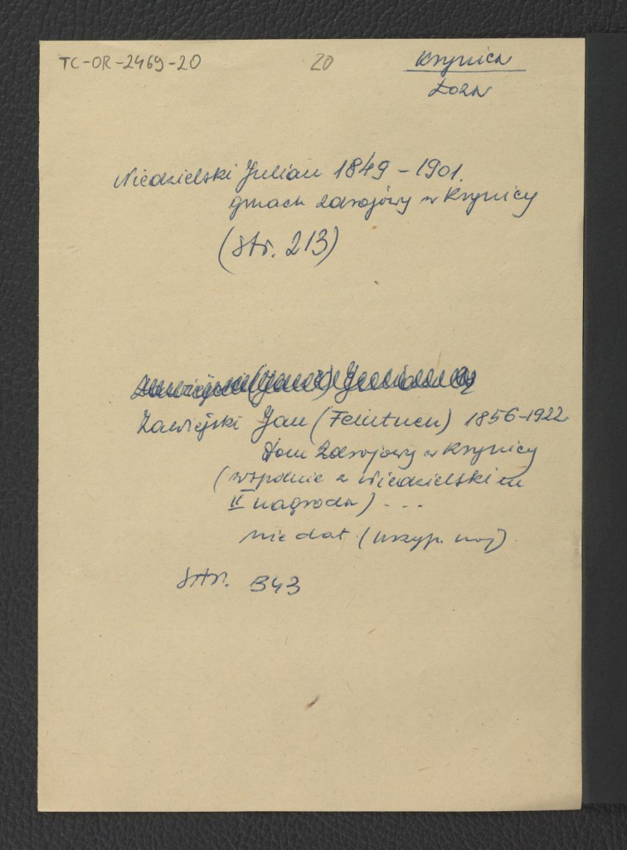 wypis z Łoza S., Słownik architektów i budowniczych Polaków oraz cudzoziemców w Polsce pracujących, Warszawa 1931 – wzmiankujący Juliana Niedzielskiego (s. 239) oraz Jana Zawiejskiego (s. 376-377) , skan 1