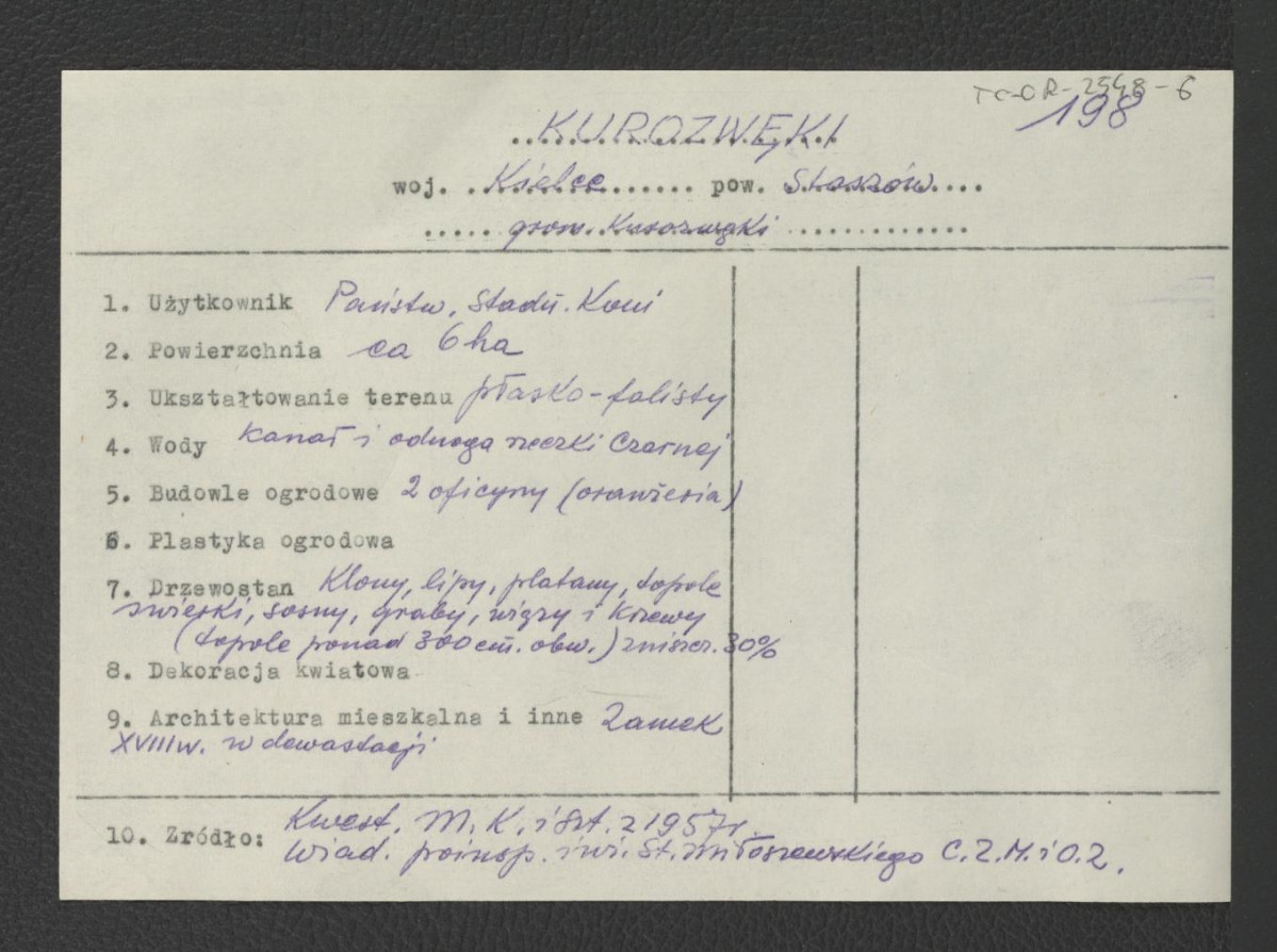 wypis z Kwestionariusz Ministerstwa Kultury i Sztuki z 1957 r.   , skan 1