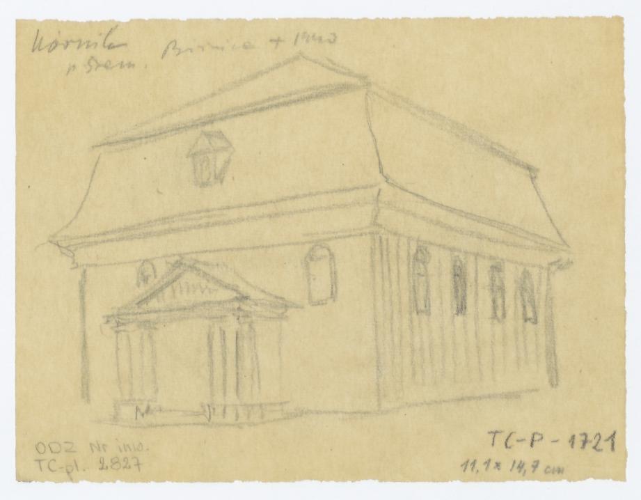 Bożnica drewniana (synagoga), szkic, skan 1
