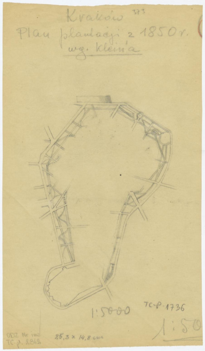plan plantów krakowskich, 1:5000, skan 1