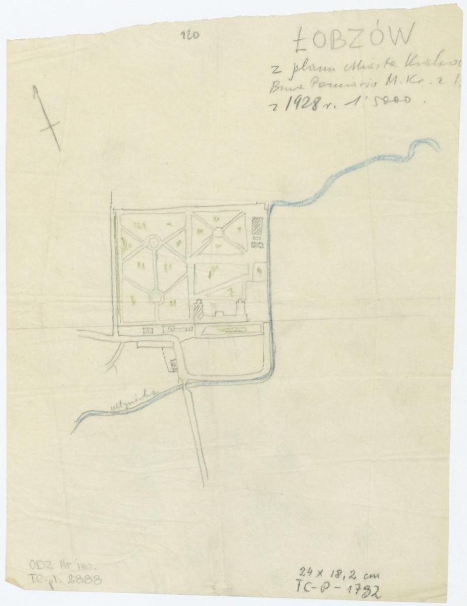 plan ogrodów królewskich, 1:5000, skan 1