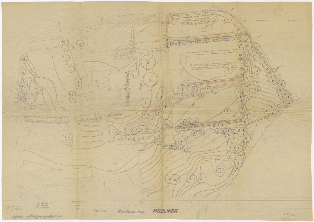 plan sytuacjyno-wysokościowy, 1:500, skan 1