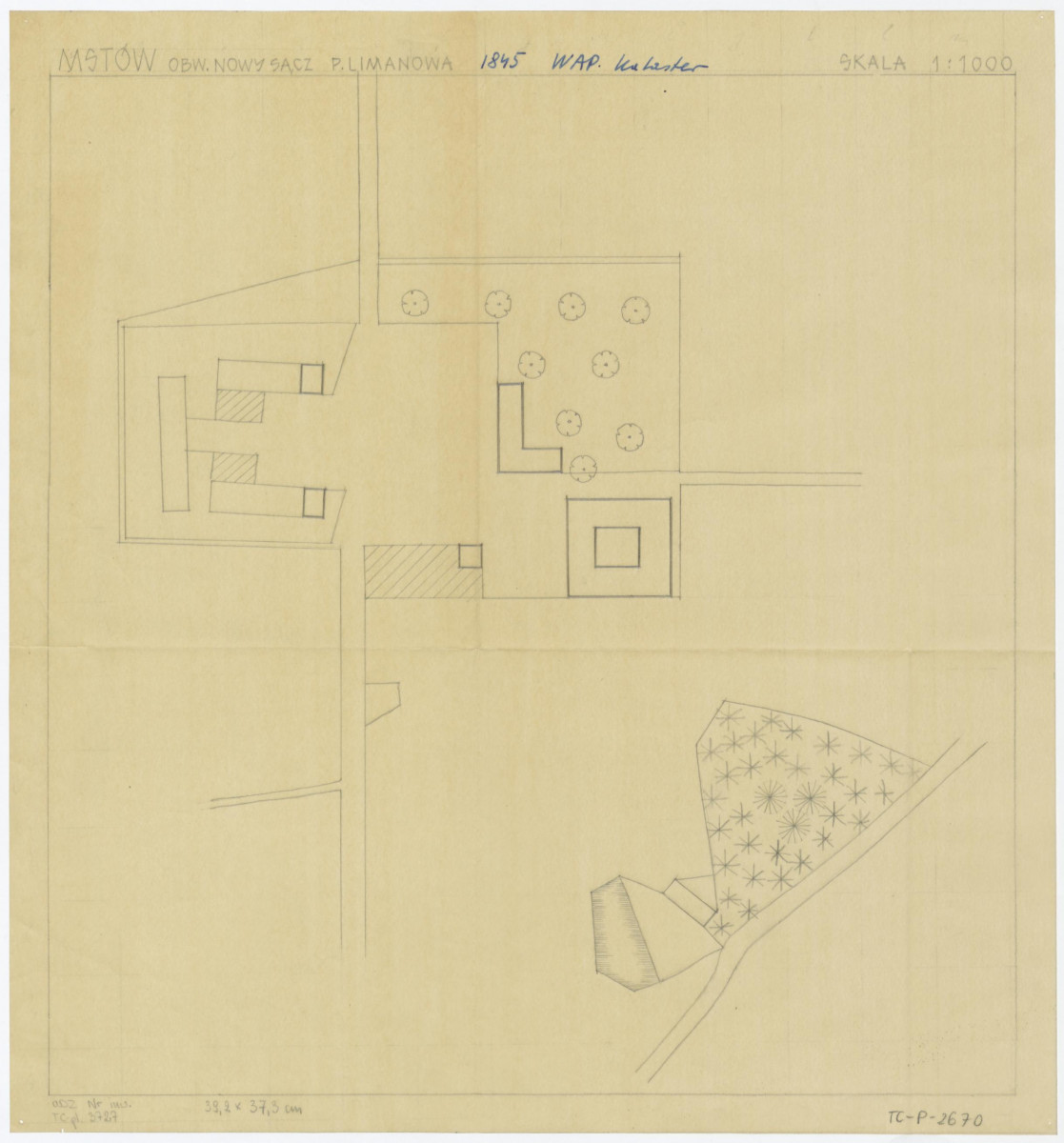 1:1000; plan sytuacyjny - stan z 1845 roku, skan 1