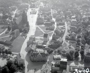 układ urbanistyczny . Widok ogólny układu urbanistycznego od strony północnej - wschodniej, skan 1